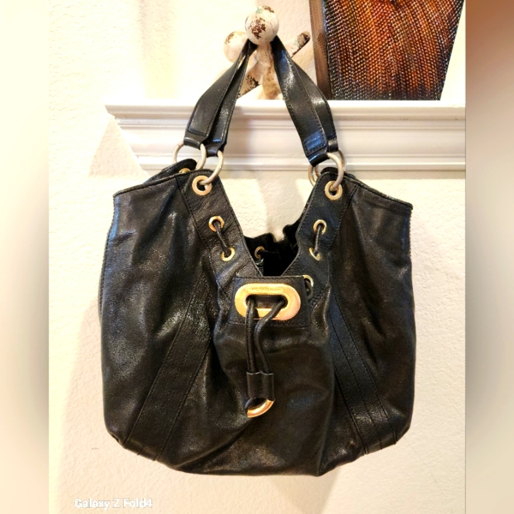 Michael  Kors Black Leather Tote Bag